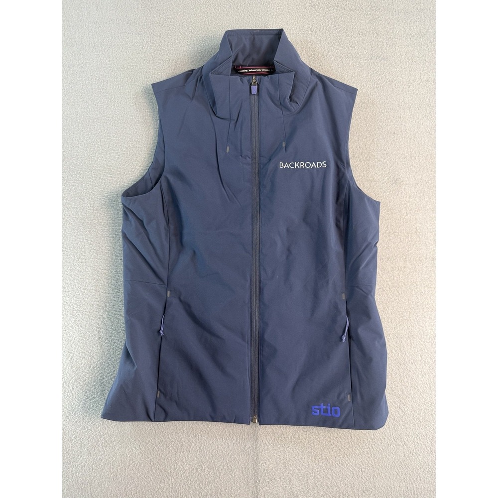 Stio Softshell Vest Womens S Blue Full Zip Insulated Backroads Outdoor FW25TOR2